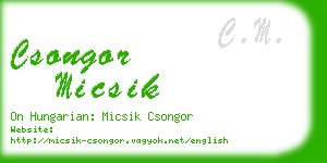 csongor micsik business card